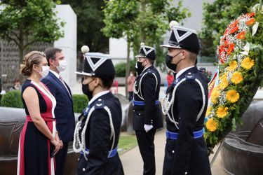 Le prince héritier Guillaume de Luxembourg et la la grande-duchesse héritière Stéphanie lors d&#039;une cérémonie à Esch-sur-Alzette, le 22 juin 2021