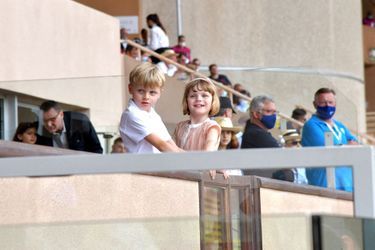 Le prince Jacques et la princesse Gabriella de Monaco au stade Louis-II de Monaco, le 20 juin 2021