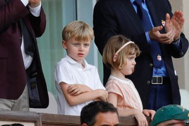 Le prince Jacques et la princesse Gabriella de Monaco au stade Louis-II de Monaco, le 20 juin 2021