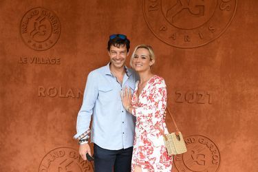 Bertrand Lacherie et Elodie Gossuin à Roland-Garros le 12 juin 2021
