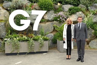 Emmanuel Macron et son épouse Brigitte arrivent à Carbis Bay pour le G7 jusqu&#039;à dimanche.  