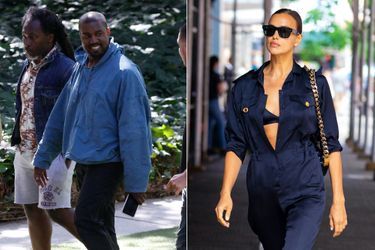 Kanye West (à Malibu) et Irina Shayk (à New York) le 10 juin 2021