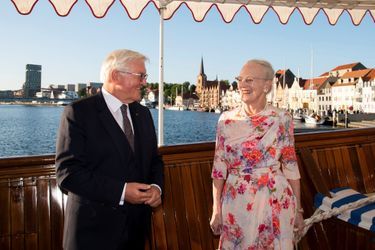 La reine Margrethe II de Danemark et le président allemand sur le Danneborg, le 13 juin 2021