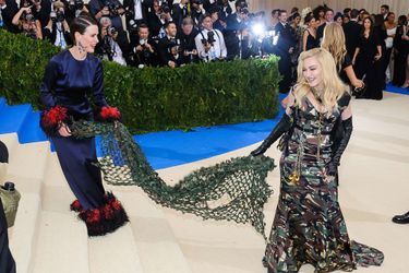 Sarah Paulson avait amusé les photographes en affichant un visage très expressif en croisant Madonna sur les marches du Met Gala en 2017. Approchant la chanteuse, l&#039;actrice lui avait ensuite tenu la traîne de sa robe.