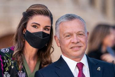 La reine Rania et le roi Abdallah II de Jordanie à Amman, le 25 mai 2021