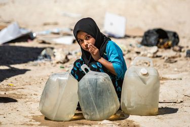 Une petite fille dans le camp d&#039;Al-Hol, en août 2019.