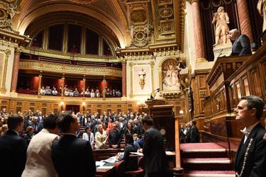 Gérard Larcher mercredi au Sénat lors de l'hommage à Jacques Chirac. 