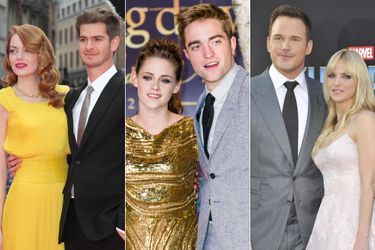 Certains des couples célèbres qui ont marqué les années 2010 : Emma Stone et Andrew Garfield, Kristen Stewart et Robert Pattinson, Chris Pratt et Anna Faris