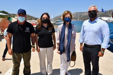 L'ex-reine Sofia d'Espagne sur l'île de Lipsi lors d'un déplacement en Grèce, le 1er juin 2021