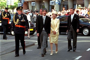 Le prince Fumihito d&#039;Akishino et sa femme la princesse Kiko du Japon au mariage du prince Constantijn des Pays-Bas et de Laurentien Brinkhorst, le 19 mai 2001