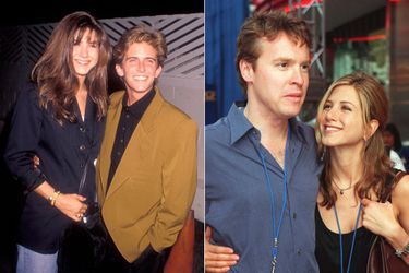 Jennifer Aniston : à gauche avec Charlie Schlatter en 1990, à droite avec Tate Donovan en 1997