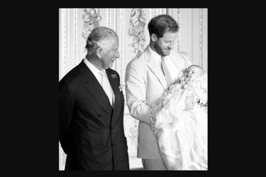 Le jour du baptême d'Archie avec Harry et le prince Charles, le 6 juillet 2019