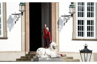 La reine Margrethe II de Danemark au château de Fredensborg, le 16 avril 2021, jour de ses 81 ans