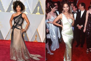 Halle Berry aux Oscars : à gauche en 2017 et à droite en 1998