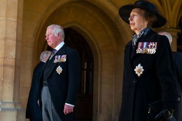 Le prince Charles et sa soeur la princesse Anne à Windsor, le 17 avril 2021