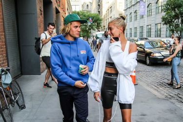 Justin Bieber et Hailey Baldwin peu après leurs fiançailles à New York en juillet 2018