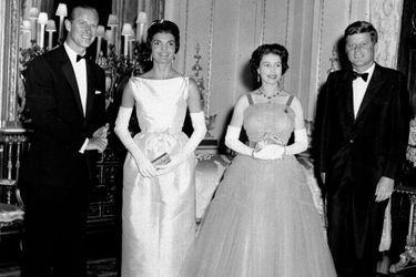 Le prince Philip avec la reine Elizabeth II et John et Jackie Kennedy, le 5 juin 1961