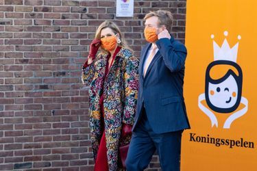 La reine Maxima et le roi Willem-Alexander des Pays-Bas à Amersfoort pour lancer les Jeux du Roi, le 23 avril 2021