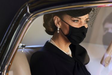 Kate Middleton aux funérailles du prince Philip au Château de Windsor, samedi 17 avril 2021.