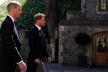 William et Harry aux funérailles du prince Philip au Château de Windsor, samedi 17 avril 2021.