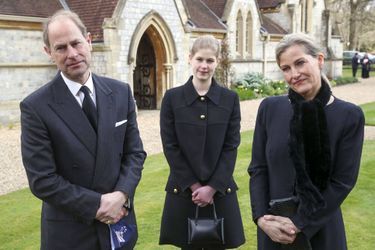 Le prince Edward, le comtesse Sophie de Wessex et leur fille Lady Louise Windsor, le 11 avril 2021