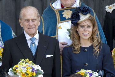 Le prince Philip avec sa petite-fille la princesse Beatrice d&#039;York, le 5 avril 2012
