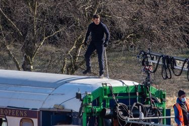 Tom Cruise sur le tournage de «Mission Impossible 7» dans le Yorkshire, Royaume Uni, le 22 avril 2021