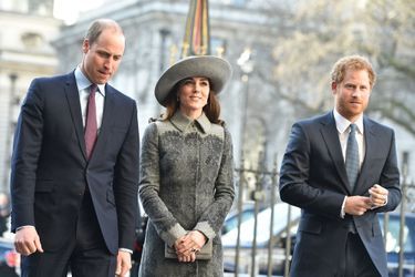 William, Kate et Harry à la messe pour la Journée du Commonwealth en mars 2016