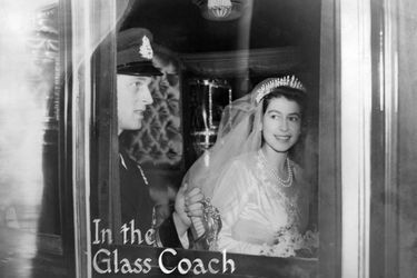 La princesse Elizabeth le jour de son mariage à Londres, le 20 novembre 1947