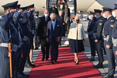 Le prince Charles et la duchesse de Cornouailles Camilla arrivent à Athènes, le 24 mars 2021