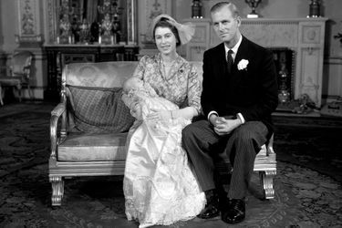 La princesse Elizabeth et le prince Philip, avec leur fille la princesse Anne, le 21 octobre 1950
