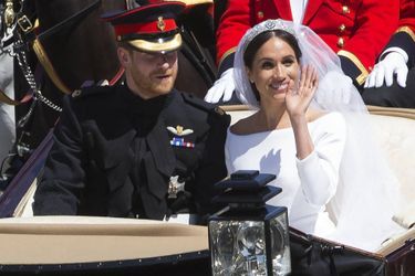 Le prince Harry et Meghan Markle le jour de leur mariage à Windsor le 19 mai 2018