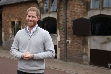 Le prince Harry réagit à la naissance de son fils devant les caméras de Sky News 6 mai 2019 au château de Windsor