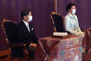 L'empereur Naruhito et l'impératrice Masako du Japon à Tokyo, le 26 mars 2021