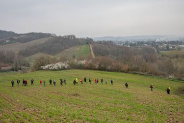 Une battue organisée par la Ferme des Etoiles et Vigie-Ciel entre Aiguillon et Nicole, dans le Lot-et-Garonne, afin de trouver la météorite. 