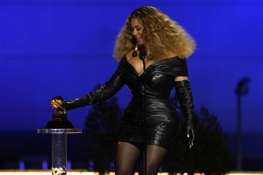 Beyoncé aux Grammy Awards à Los Angeles le 14 mars 2021