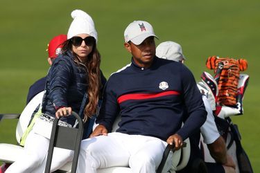 Erica Herman et Tiger Woods lors de la Ryder Cup à Saint-Quentin-en-Yvelines en septembre 2018 