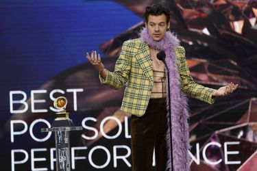 Harry Styles aux Grammy Awards à Los Angeles le 14 mars 2021