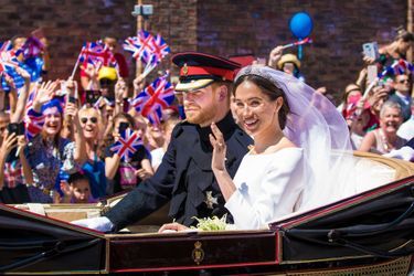 Harry et Meghan lors de leur mariage en mai 2018