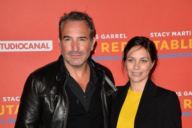 Jean Dujardin et Nathalie Péchalat à la première du film "Le Redoutable" à Paris en septembre 2017