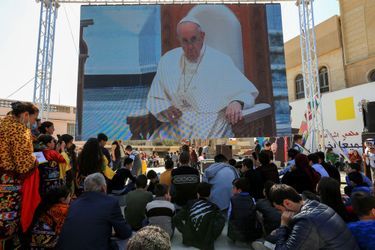 Le pape François s'est rendu à Qaraqosh, en Irak, le 7 mars 2021.
