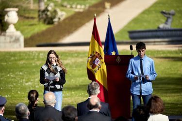 Cérémonie  en reconnaissance et en mémoire de toutes les victimes du terrorisme, présidée par le roi Felipe VI et la reine Letizia d&#039;Espagne, à Madrid le 11 mars 2021