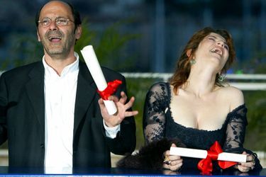 Jean-Pierre Bacri et Agnès Jaoui, Prix du scénario au Festival de Cannes pour « Comme une image », en mai 2004.