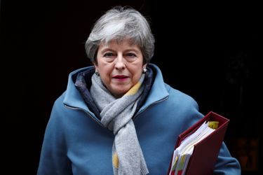 Theresa May sur le départ pour Bruxelles le 20 mars 2019.