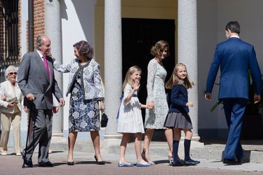La famille royale d&#039;Espagne à la communion de  la princesse Leonor à Madrid, le 20 mai 2015