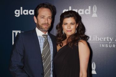 Luke Perry et Wendy Madison Bauer aux GLAAD Media Awards à Los Angeles le 2 avril 2017 