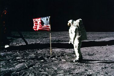 Buzz Aldrin, sur la lune, en 1969. 