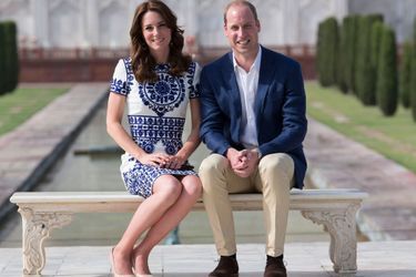 Le prince William et Kate Middleton au Taj Mahal à Agra en Inde, le 16 avril 2016