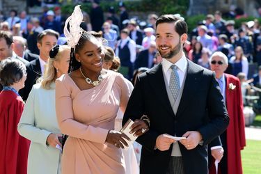 Serena Williams et son mari Alexis Ohanian lors du mariage de Meghan Markle et Harry, le 19 mai 2018