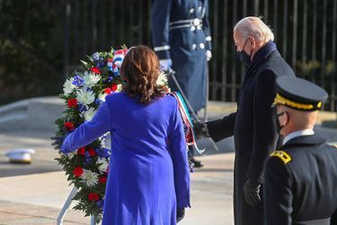 Kamala Harris et Joe Biden au cimetière national d'Arlington, le 20 janvier 2021.